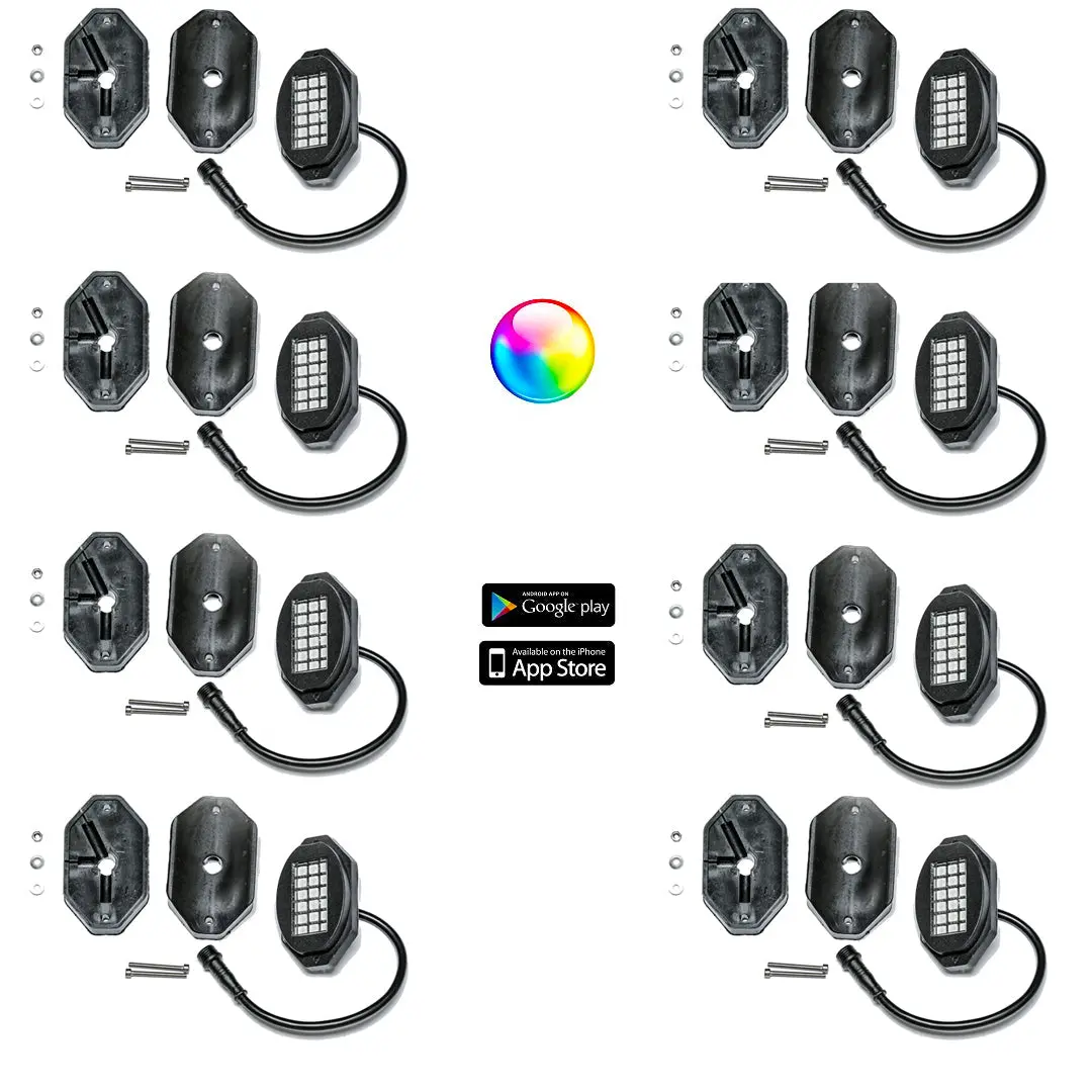5150 Whips 187 Style Rock Lights W/ Control Harness 3