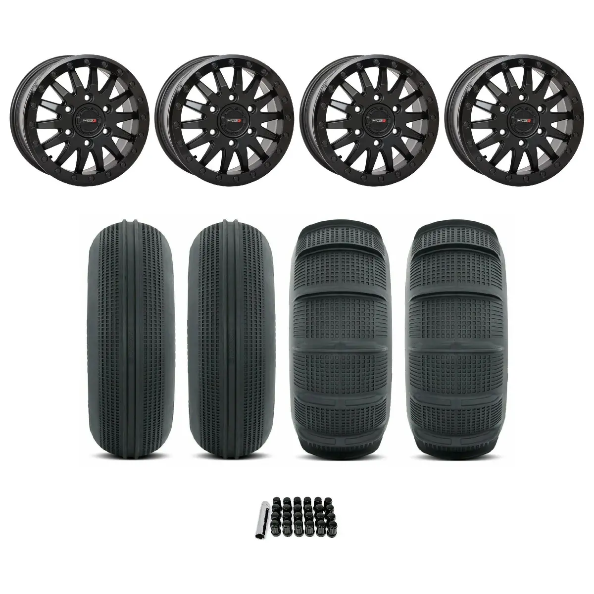Can Am Maverick R Sb-8 Beadlock Wheel (Matte Black) / Sand Series Tire Package 1