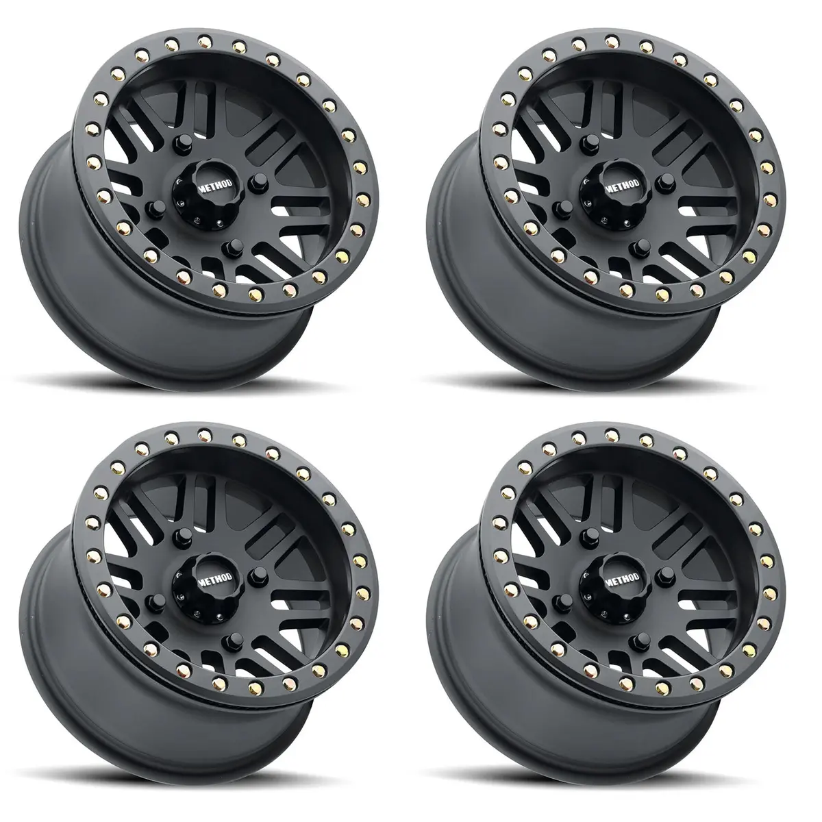 Set 0F 4 406 Beadlock Wheel 15X10 4/156 (Matte Black) 1