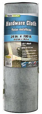Mat 308182B 24" X 100' Ft 1/8" Mesh , 27 Gauge Galvanized Hardware Cloth Fencing 1