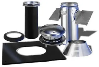 Selkirk 208621 8" 8T-Pck Pitched Ceiling Wood Stove Chimney Kit 1