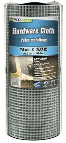 Midwest Air 308246B 24" X 100' Foot 1/2" Mesh , 19 Gauge Galvanized Hardware Cloth Fencing 1