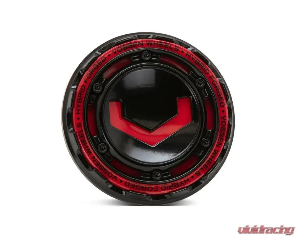 Vossen Billet Modular Cap - Large - Gloss Black W/ Red Insert 1
