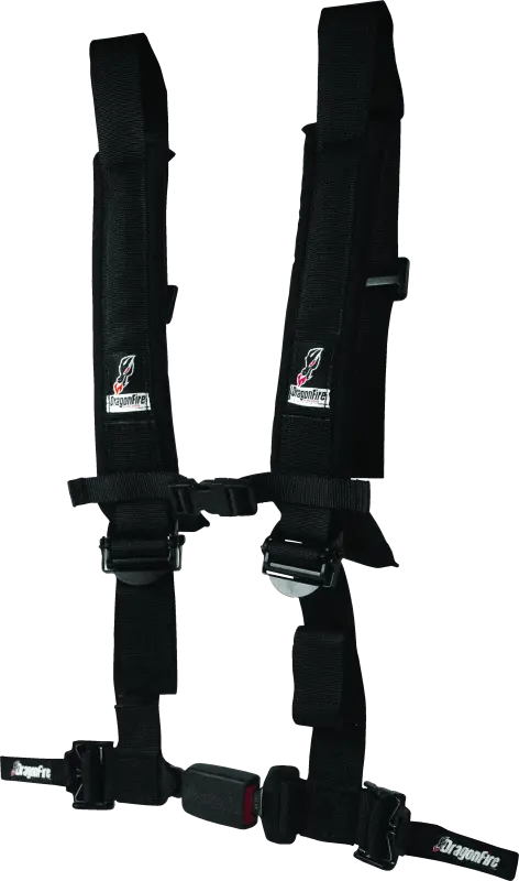 Dragonfire Racing Harness H-Style- 4-Point- Ez-Adjust- 2In Buckle- Black 1