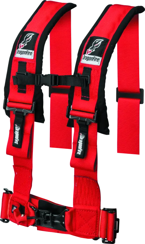 Dragonfire Racing Harness- H-Style- 4-Point- 3In Buckle- Red 1