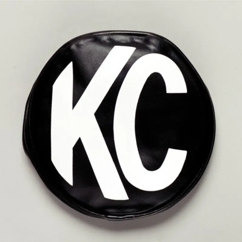 Kc Hilites 6In. Round Soft Cover (Pair) - Black W/White Kc Logo 1