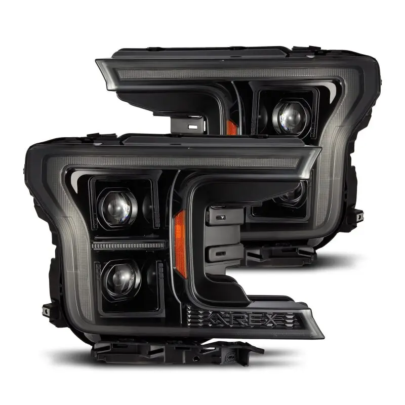 Alpharex 18-20 Ford F-150 (Req. Conv F150 W/Led) Luxx Led Proj Hl Alpha-Blk W/Actv Lt Seq Sig Sb Drl 1