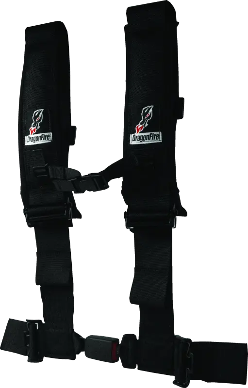 Dragonfire Racing Harness H-Style- 4-Point- Ez-Adjust- 3In Buckle- Black 1