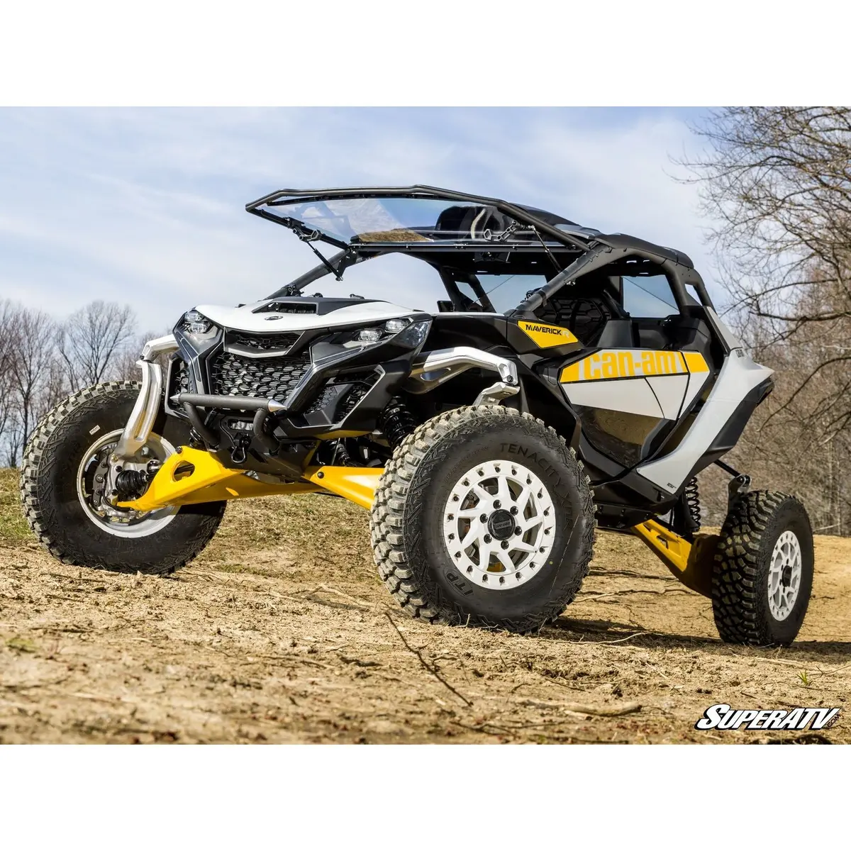 Can Am Maverick R Scratch Resistant Flip Windshield 2