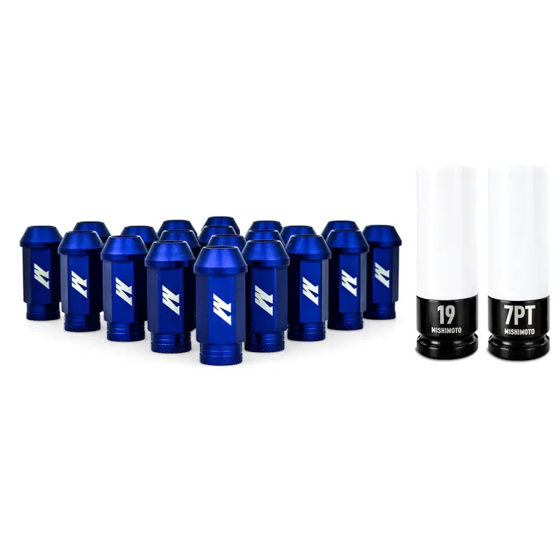Mishimoto Aluminum Locking Lug Nuts M12x1.25 20Pc Set Blue 2