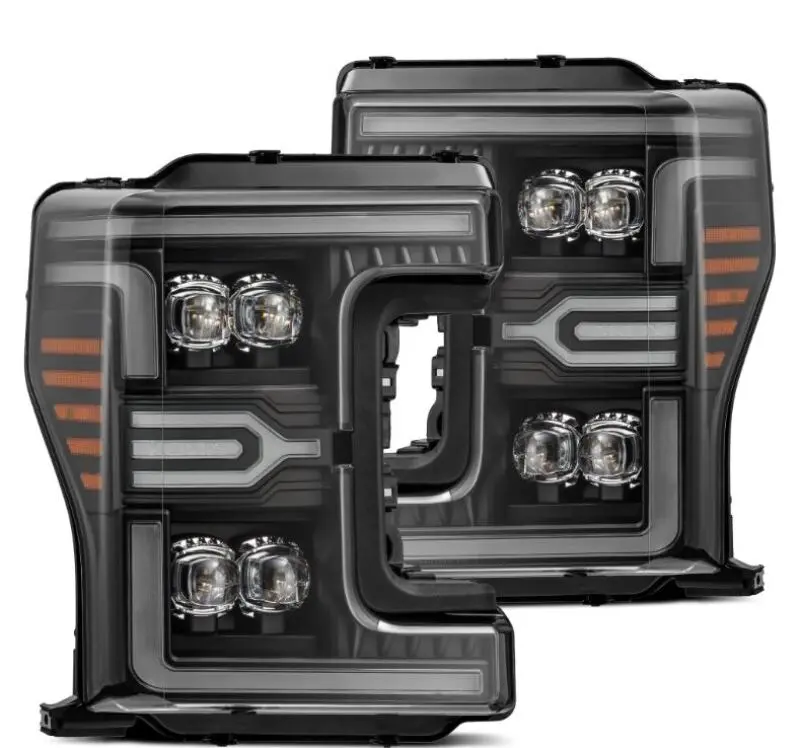 Alpharex 17-19 Ford F-250/350/450 Sd Nova-Series Led Proj Headlights Bk W/Actv Light Seqsig & Sbdrl 1