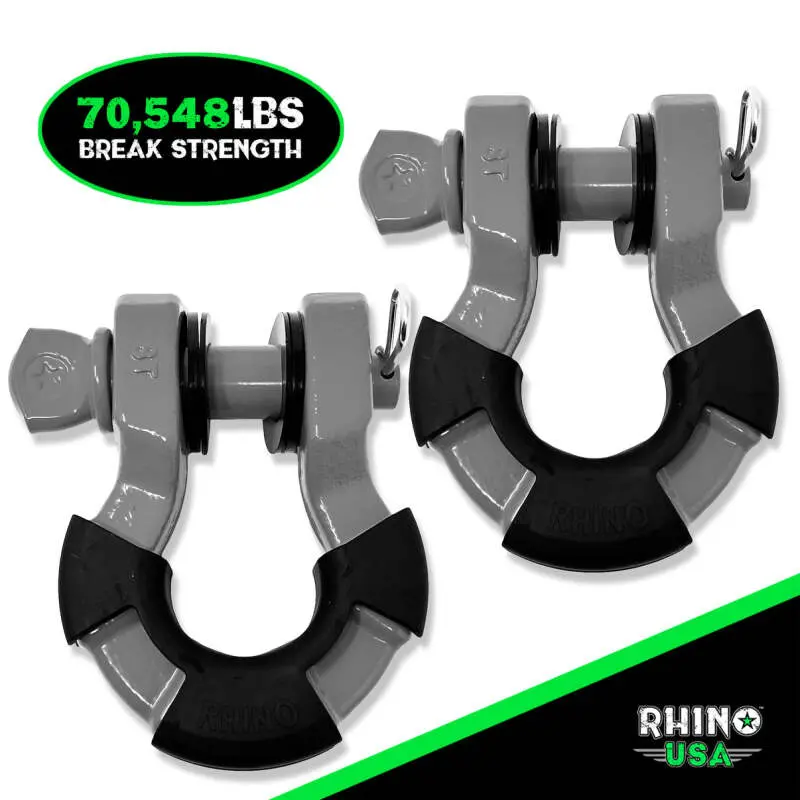 Rhino Usa 8T Super Shackle 2-Pack (Gray) 1