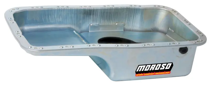 Moroso Acura/Honda 1.6L B16a3 Stock (W/Oil Drainbacks) Wet Sump 4Qt 6In Steel Oil Pan 1