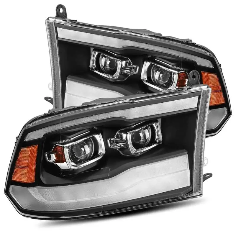Alpharex 09-18 Dodge Ram 1500Hd Pro-Series Projector Headlights Plank Style Black W/Seq Signal/Drl 1