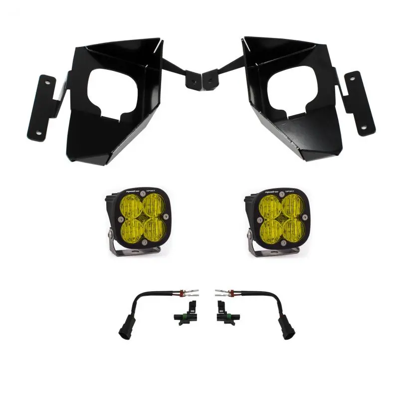 Baja Designs 16-18 Silverado Squadron Sport Fog Pocket Kit W/C - Amber 1