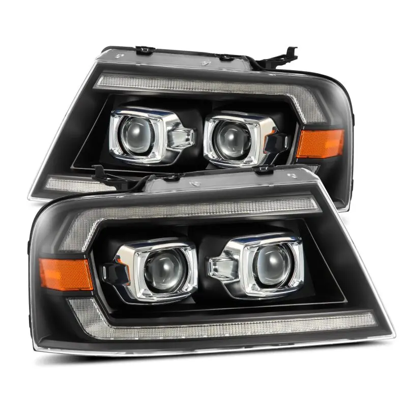 Alpharex 04-08 Ford F150 Pro-Series Projector Headlights Alpha-Black W/ Sequential Signal And Drl 1