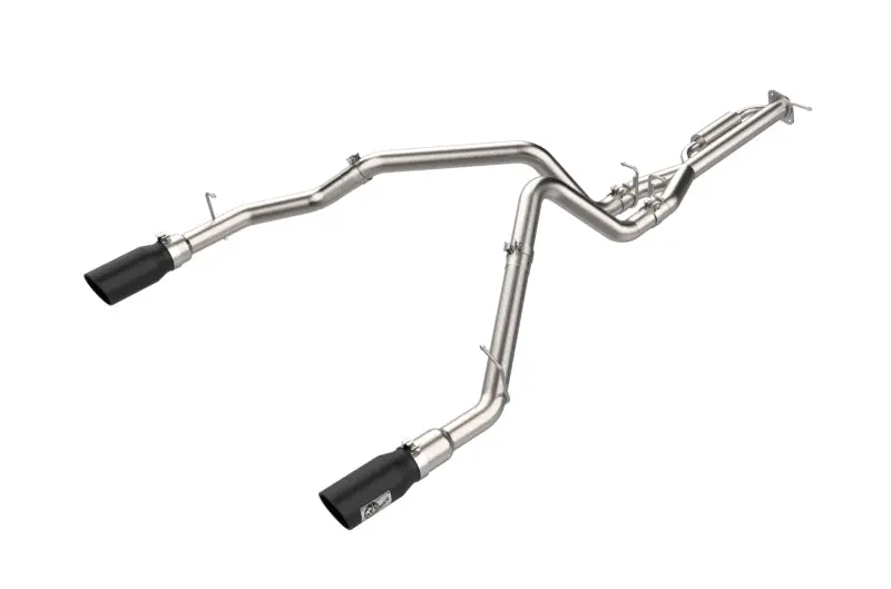 Afe 21-24 Ford F-150 Vulcan Series 3 In To 3-1/2 In Stainless Steel Cat-Back Exhaust System - Black 1