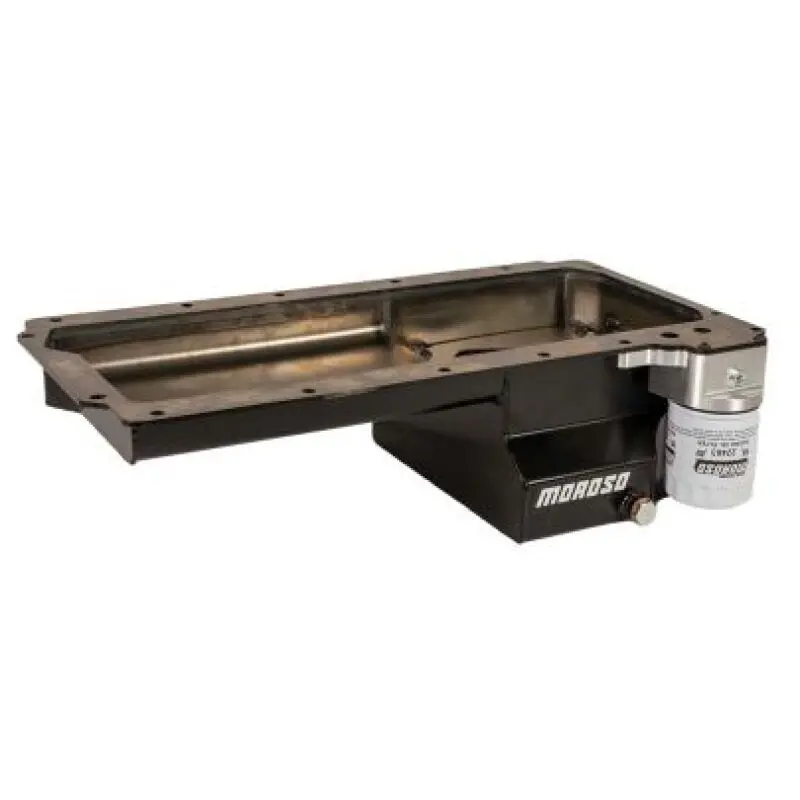 Moroso Gm Ls Swap/Early F-Body (W/Rear Sump/Spin-On Filter Adapter) Wet Sump 6In Steel Oil Pan - Blk 1