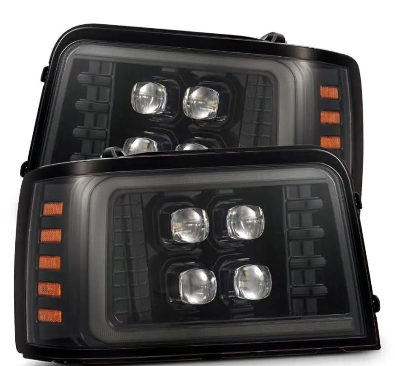 Alpharex 92-96 Ford F-Series/Bronco Nova-Series Led Proj Headlight Alpha-Bk W/Actv Light Ss & Sbdrl 1
