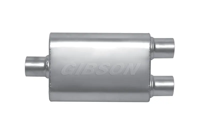 Gibson Mwa Superflow Center/Dual Oval Muffler - 4X9x14in/3In Inlet/2.5In Outlet - Stainless 1