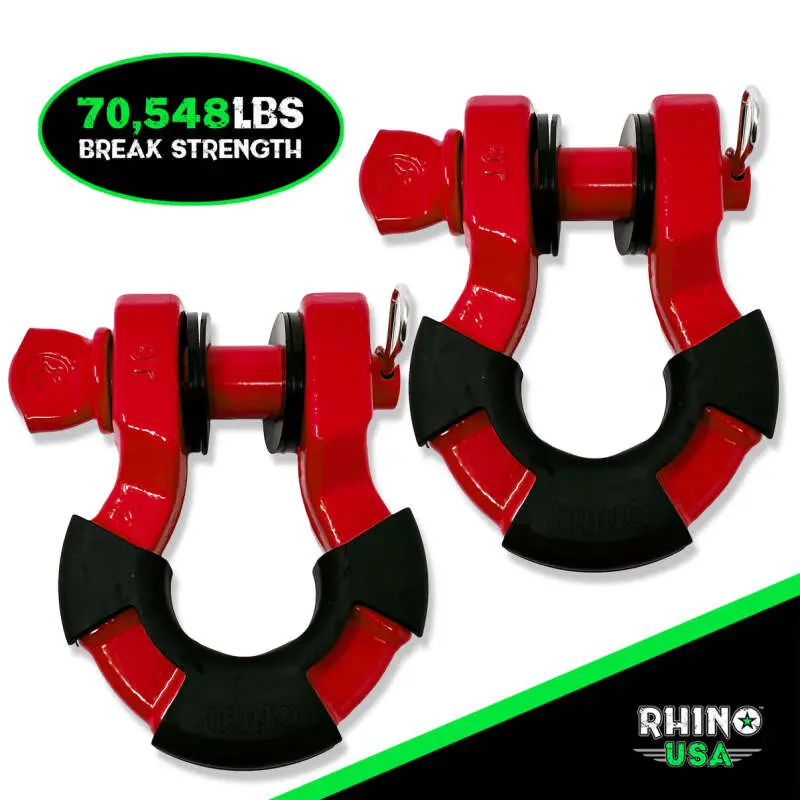 Rhino Usa 8T Super Shackle 2-Pack (Red) 1