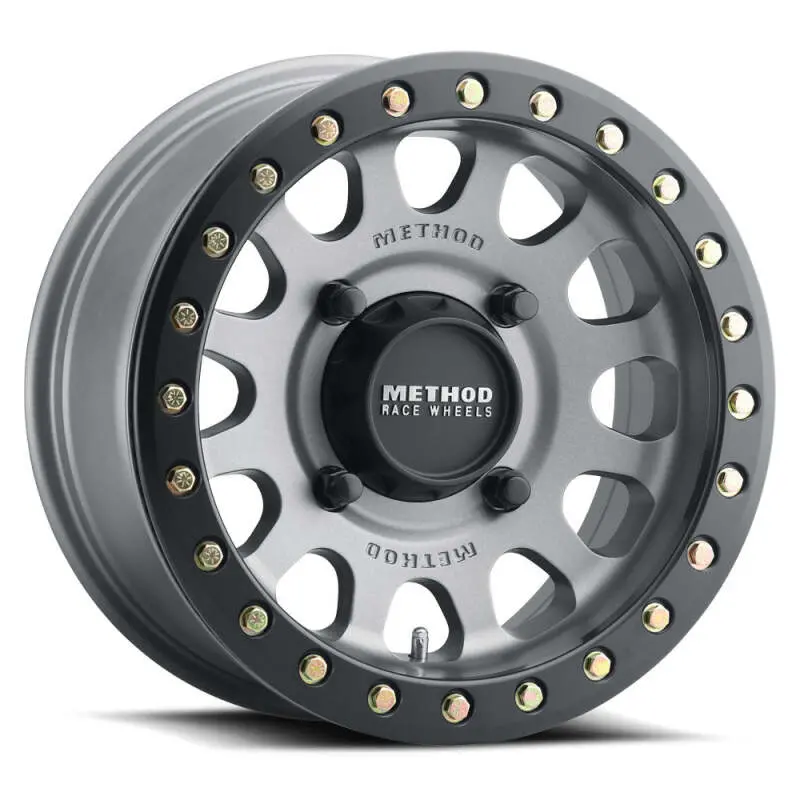 Method Mr401 Utv Beadlock 15X6 / 5+1/49Mm Offset / 5X4.5 / 72Mm Cb Titanium Wheel - Matte Black Ring 1