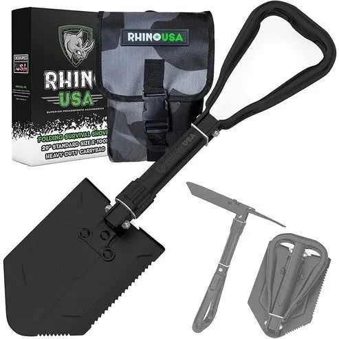 Folding Survival Shovel With Pick 1