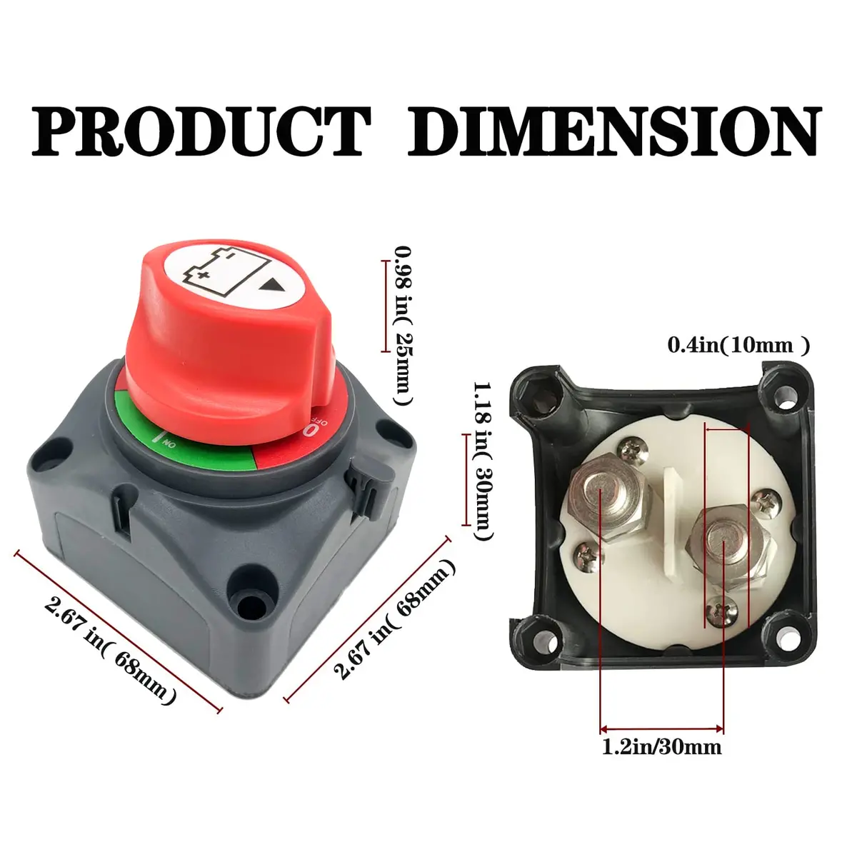 Awblin Battery Disconnect Switch 12V 24V 48V Master Isolator Cut Off Switch 1