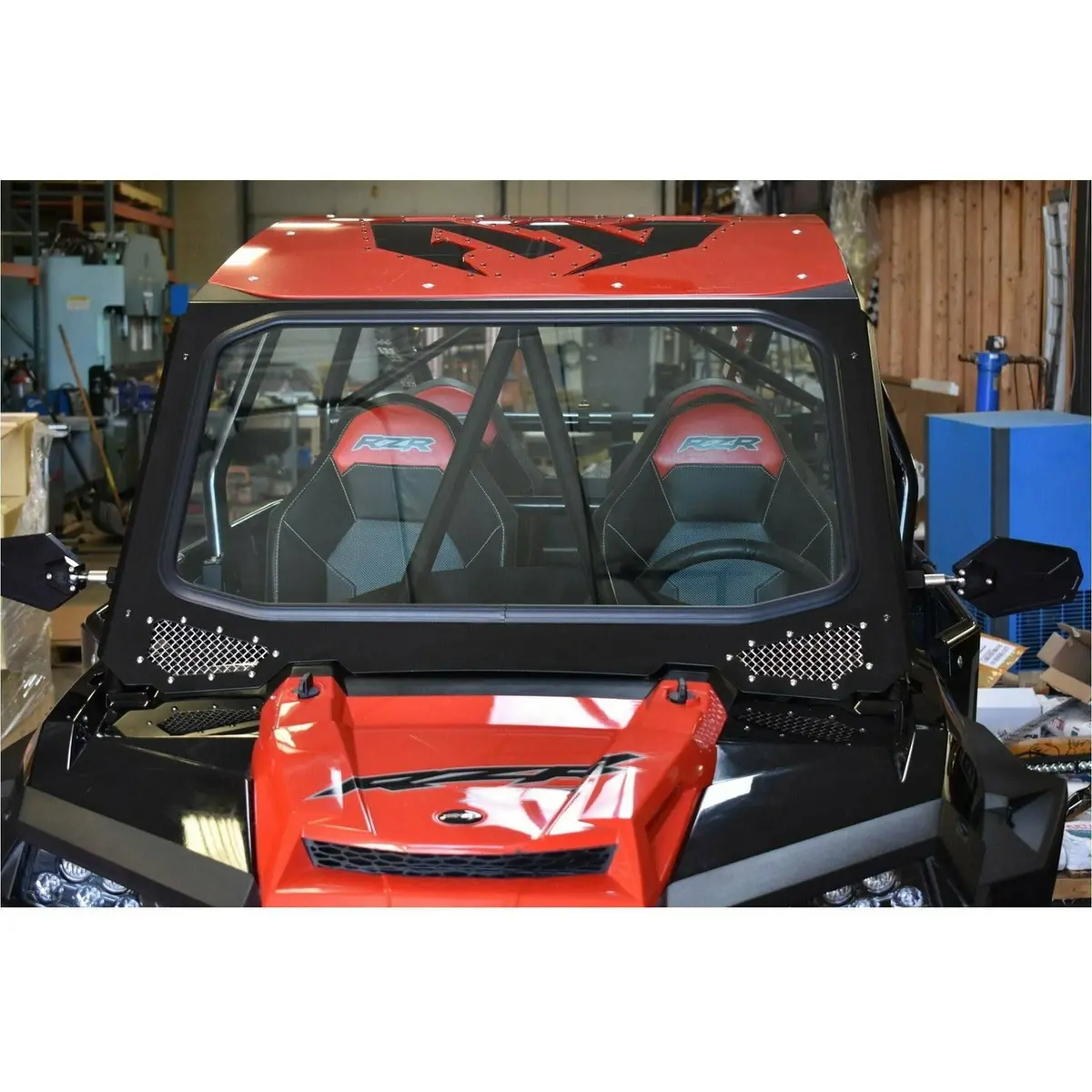 Polaris Rzr Glass Windshield For Cagewrx Race Cage 4