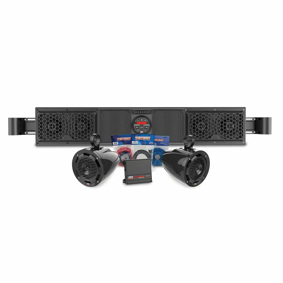 Kawasaki Mule / Teryx Bluetooth Overhead Sound Bar With 2 Amplified Cage Mount Speakers 1