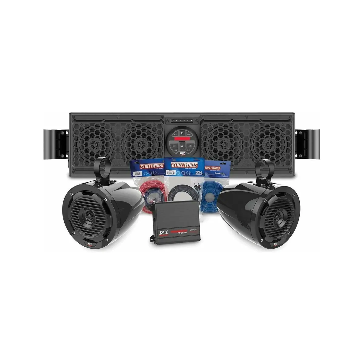 Polaris Rzr Bluetooth Overhead Sound Bar With 2 Amplified Cage Mount Speakers 1