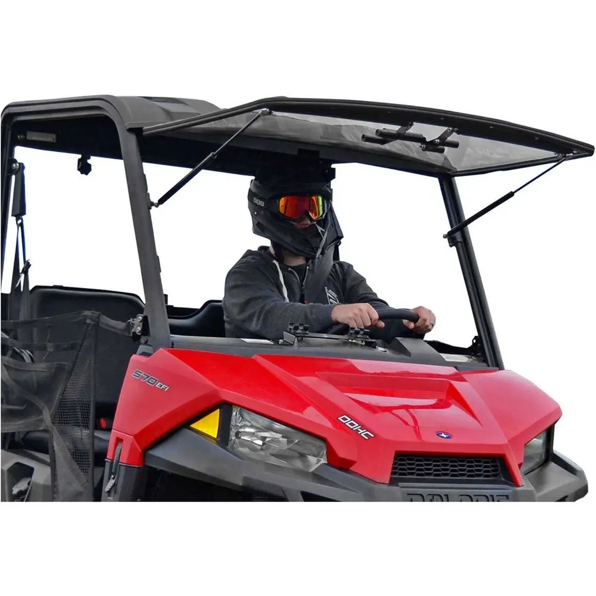 Polaris Ranger Midsize Scratch Resistant Flip Windshield 1
