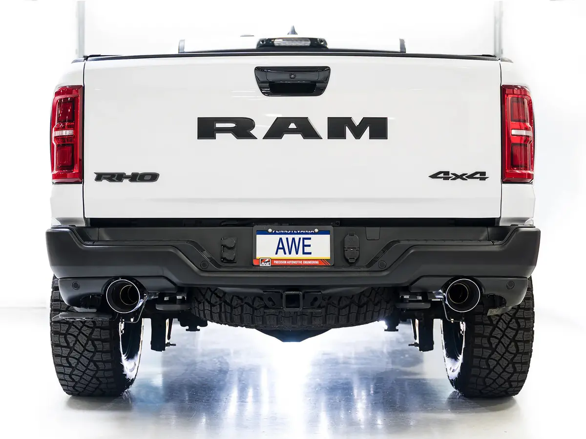 Awe Tuning 2025+ Ram 1500 Rho 3.0 I6 Tt 0Fg Dual Rear Exit Catback Exhaust - Diamond Black Tips 2