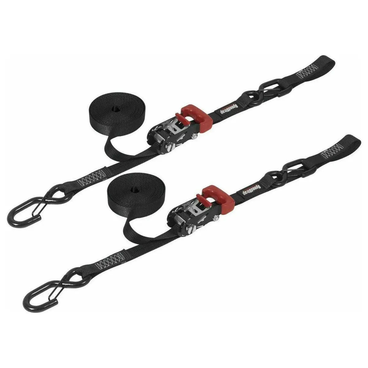 1"X15' Ratchet Tie Down With Snap S Hooks And Soft Tie (2 Pack) 1