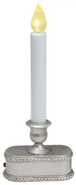 Sylvania V1532-88 9" Battery Operated Brushed Silver Led Window Candles - Quantity Of 1 1