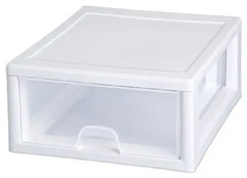 Sterilite 23018006 16 Qt White Frame See Through Stacking Storage Organize Drawers - Quantity Of 1 1