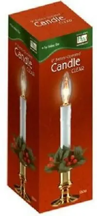 Holiday Wonderland 1518-88  9" Battery Operated Window Candles With Clear Bulb - Quantity Of 4 1
