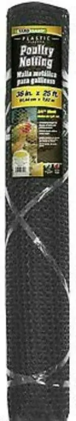 Midwest Air 889240A 3' X 25' 3/4" Mesh Hexagonal Black Pvc Poultry Netting - Quantity Of 6 1
