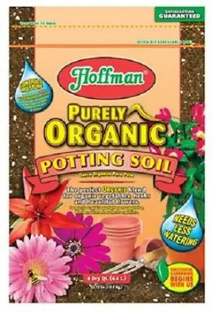 Hoffman 12504 4 Quart Bag Of Purely Organic Potting Soil Mix With Moisture Control - Quantity Of 12 1