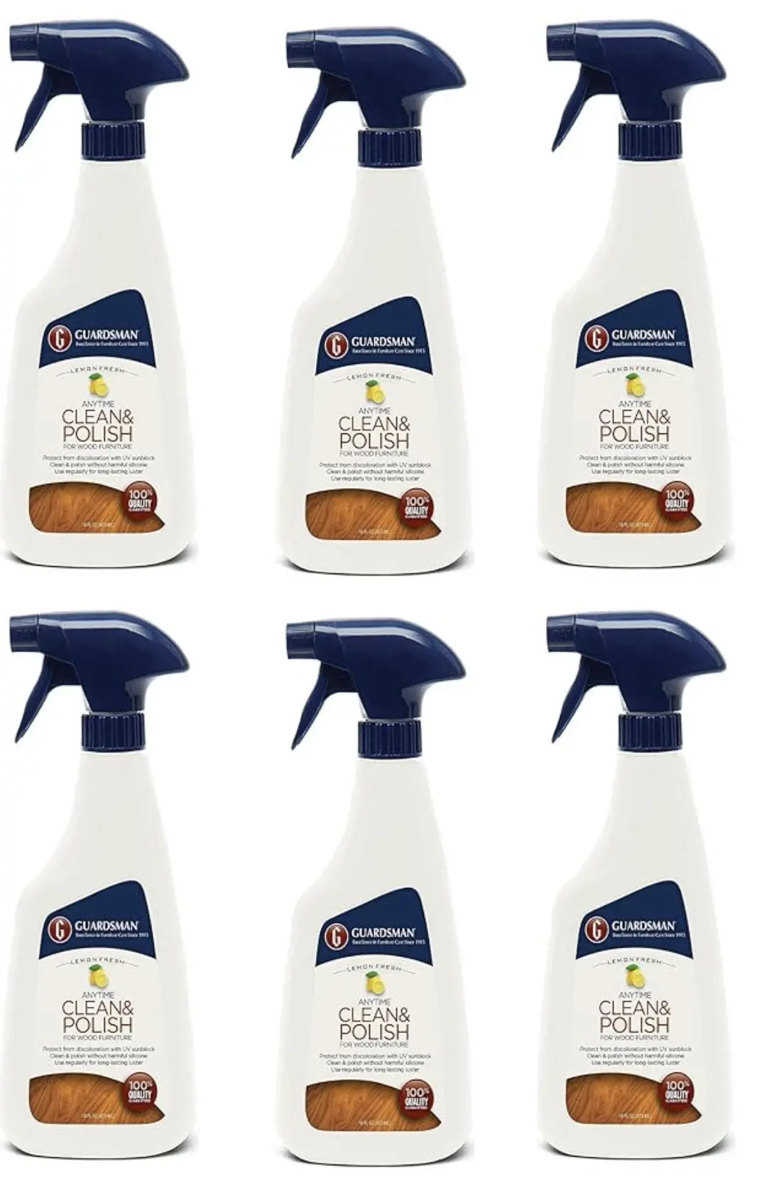 Guardsman 461300 Furniture Cleaner & Polish Wax-Free Lemon Scent 16 Oz - Quantity Of 6 1