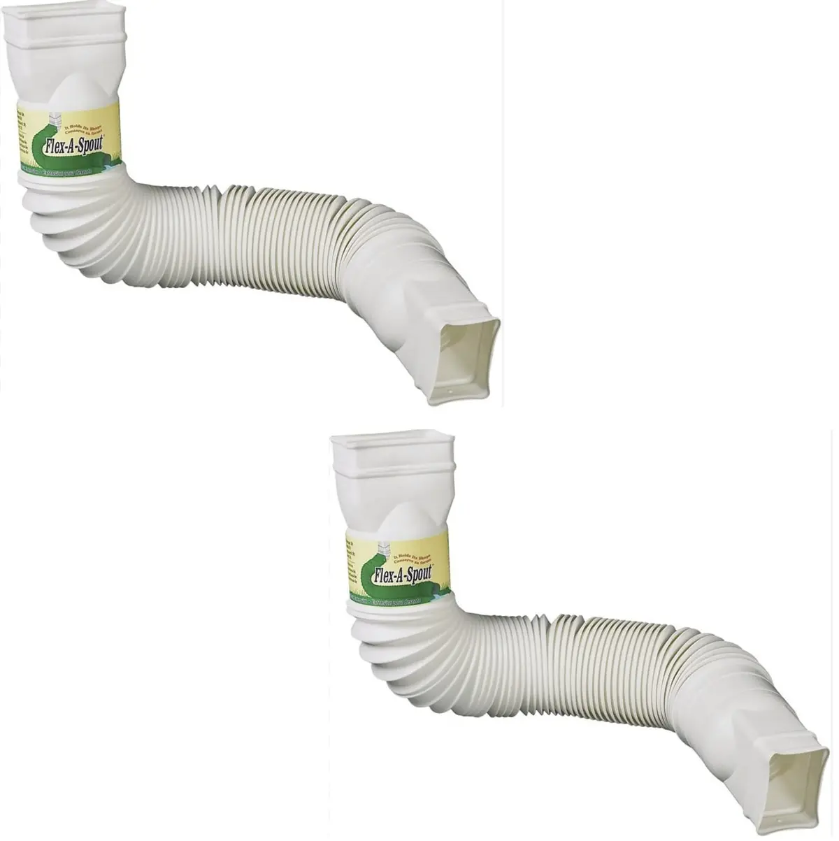 Amerimax 85010 Universal White Flexible Poly Downspout Extension - Quantity Of 2 1