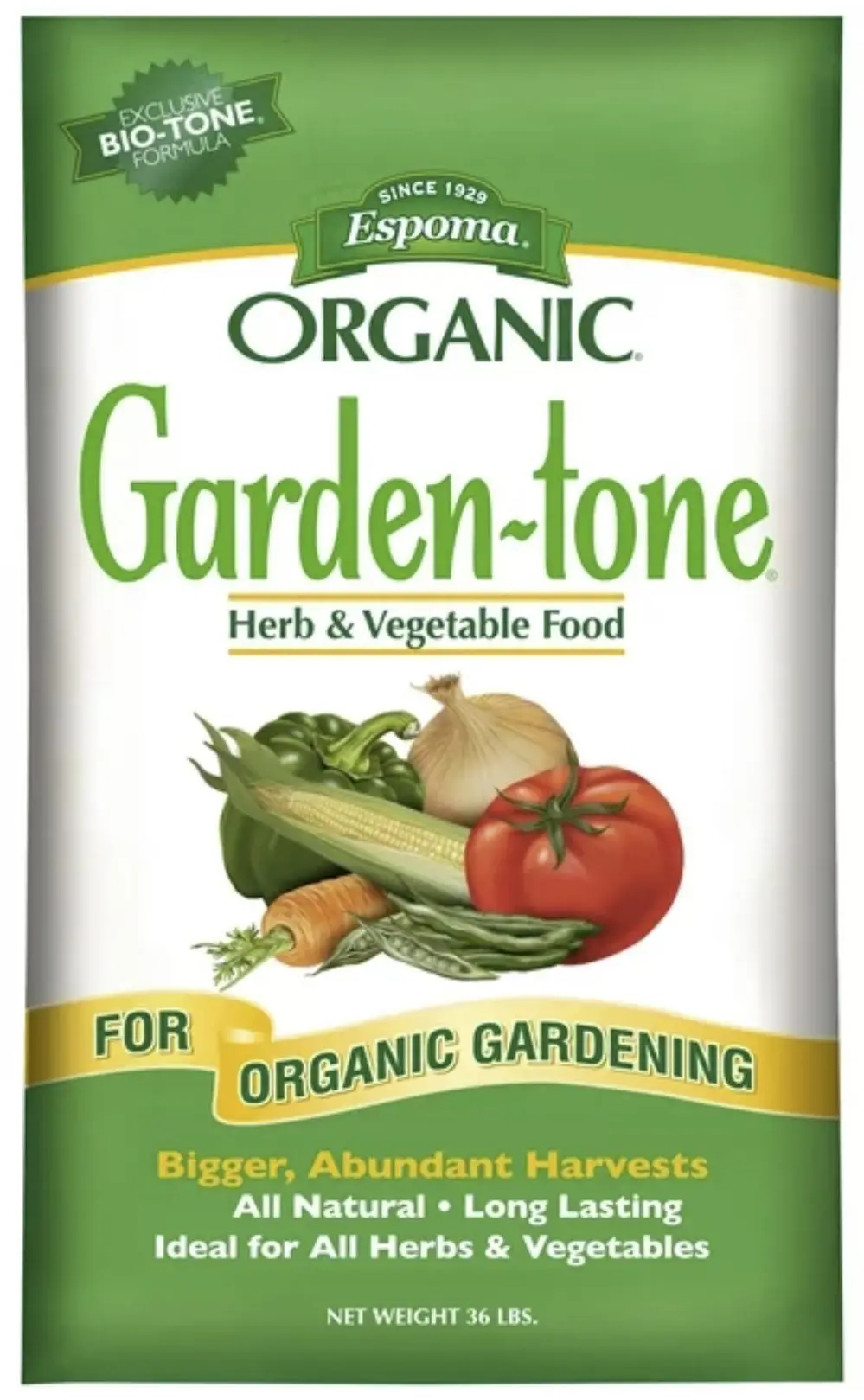Espoma Gt36 36 Lb Bag Of Garden Tone All Natural 3-4-4  Vegetable Food - Quantity Of 1 1