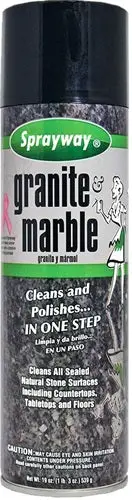 Sprayway Sw702r 19 Oz Aerosol Can Of Granite & Marble Cleaner & Polish - Quantity Of 3 1